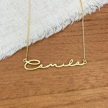 GARGANTILHA NOME PERSONALIZADO FONTE 6 DOURADO